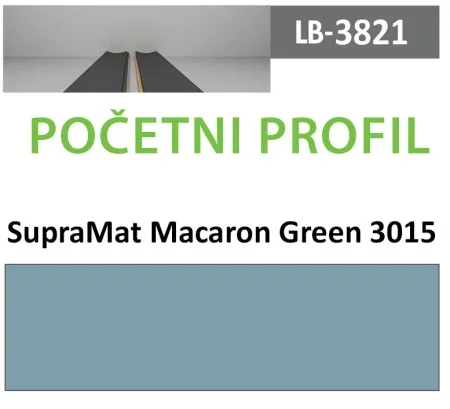 Profil Zidni MDF Početni LB-3821-A SupraMat Macaron Green (3015) 2800x121x18mm ( 026-109 )