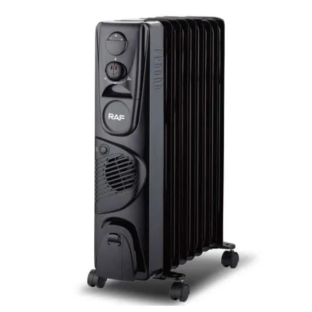 Raf r.0931b uljni radijator sa ventilatorom 9 rebara crni 2400w