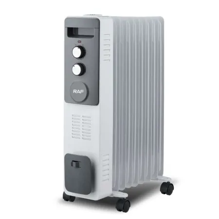 Raf r.0938 uljni radijator sa ventilatorom 9 rebara belo/sivi 2400w