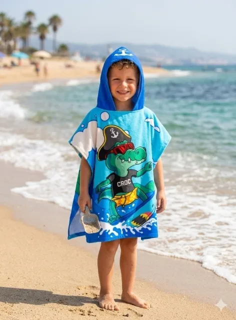 Ready Dečiji Ogrtač Pončo - Kroki Surf