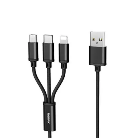 Remax Gition RC-131 USB 3u1 Lightning/Micro USB/Type C crni 1m Kabl