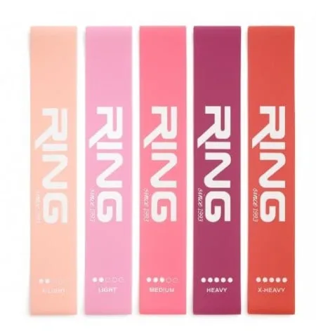 RING mini band set 5 pink (MINI BAND-SET 5 PINK XL+L+M+H+XH)-RX MINI BAND SET 5 PINK