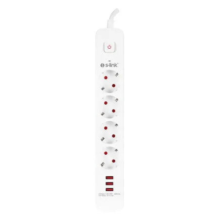 S-Link produzni kabl spg403u 4 uticnice 3xusb 1.5m beli 16637 ( 18936 )