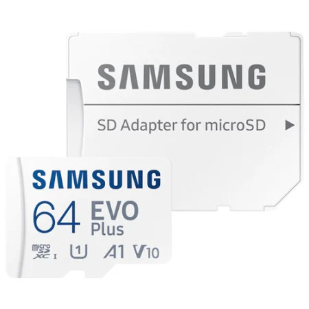 Samsung MicroSD 64GB, EVO plus, SDXC, UHS-I U3 V10 A1, Read 130MB/s, for 4K and FullHD video recording, w/SD adapter ( MB-MC64KA/EU )