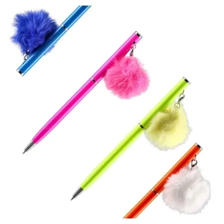 Sazio Neo elegant hemijska olovka pom-pom neon plava ( 116146 )