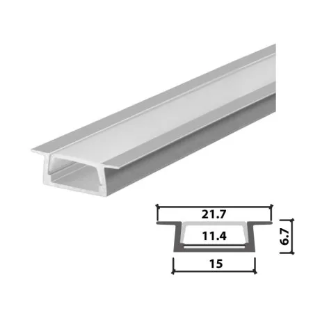 Set aluminijumski profil za LED trake 2m 21.7x6.7 ( LPR-618/2-SET )