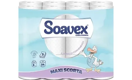 Soavex Maxiscorta toalet papir 162list 3sl (4 x 24 rolni) ( ID8K200F24 )