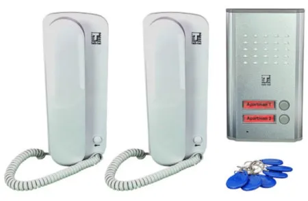 Teh-Tel zicni interfon sa rfid citacem super strong 2, dve unutrasnje slusalice