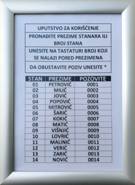 Tehtel Ram za spisak stanara A5 aluklik ( 0927 )