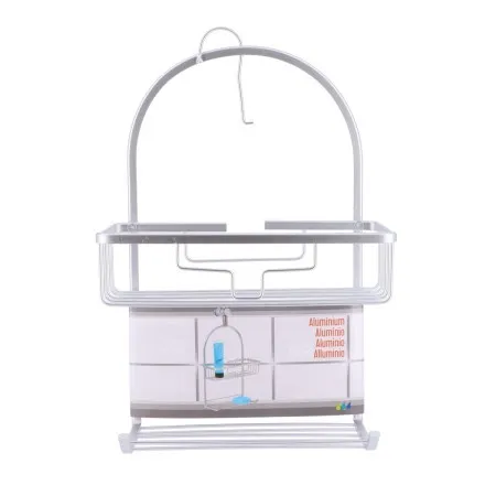 Tendance dvostruka viseca polica mala sa kukicom 28x12,5x49,5 cm aluminijum hrom ( 9100799 )