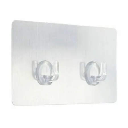 Tendance kukica dvostruka samolepljiva 8 x 2 x 14,5 ps/pvc srebrna ( 9067180 )