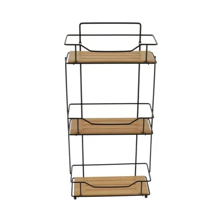Tendance trostruka polica 57x26,5x11,5cm bambus mat crna ( 9163237 )