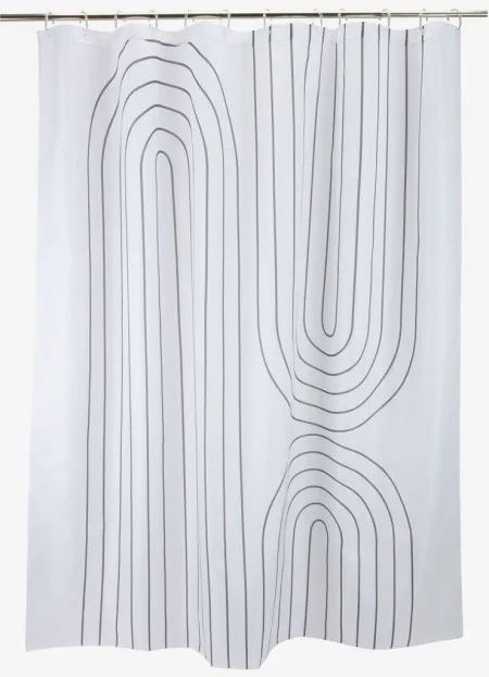 Tuš zavesa 180x200 cm bela/siva
