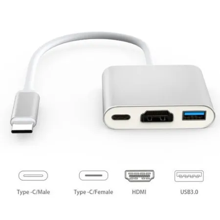 Type C HUB na HDMI konvertor 3in1 4K TC2H-300 ( 55-057 )