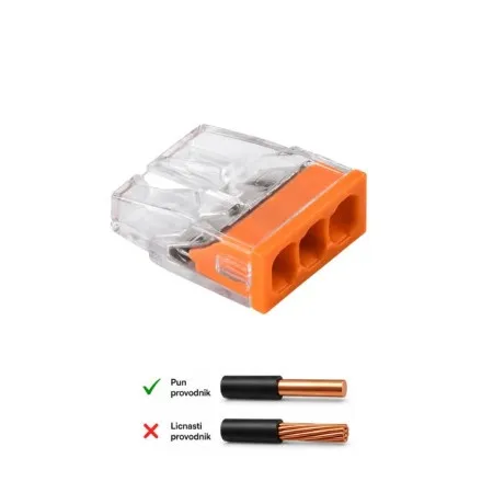 Ubodna klemna 3P, 450V/24A, 0.5-2.5mm2 ( CMK-203 )