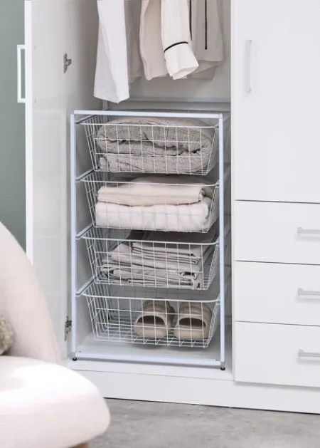 Umetak za ormar Š42xDub45 cm 4 žičane korpe