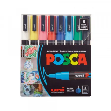 Uni-Ball pc-3m posca marker uni set /0.9-1,3mm 8 kom osnovne boje ( H876 )