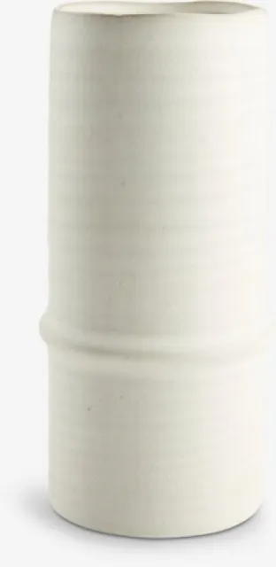 Vaza dekorativna fi 12xV25cm bela