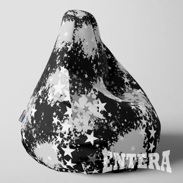 Veliki LazyBag crno bele zvezde low square ( 037 )