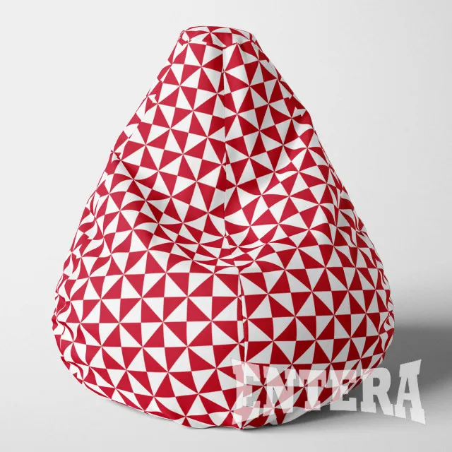 Veliki LazyBag crveno beli trouglovi low square ( 016 )