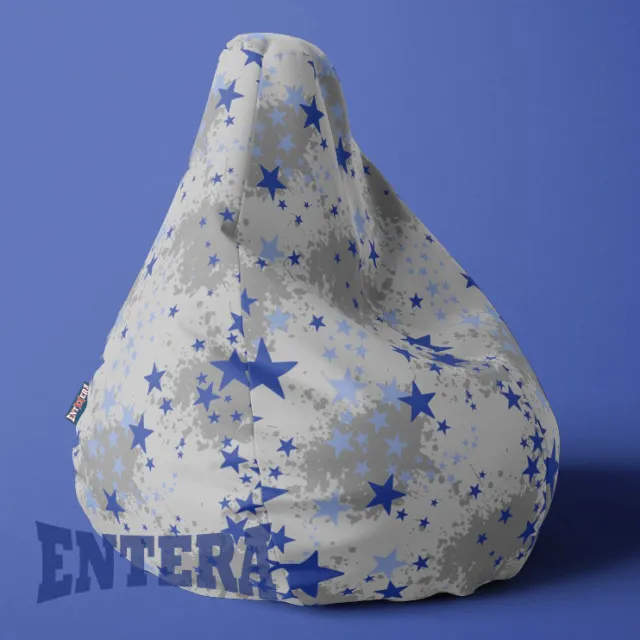 Veliki LazyBag sivo plave zvezdice low square ( 058 )