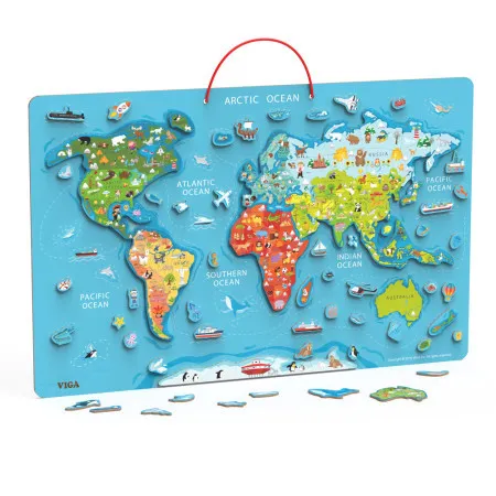 Viga drvena magnetna puzzle mapa sveta/piši briši tabla ( 32741 )