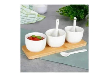 Vilde 139687 -Set od tri cinije sa kasikama - Beli