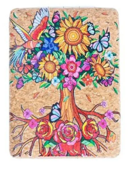 Viter ogledalce cork floral design ( L-855_6 )
