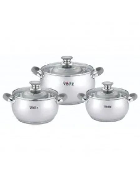 Voltz ov51210n6b set šerpi 3 kom 18/20/22cm 2.5/3.5/4.6l inox ( 006877 )