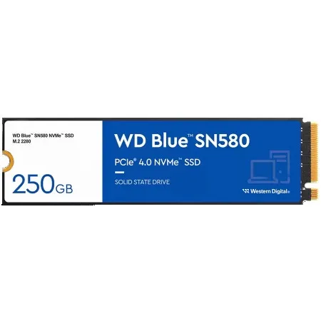 WD Blue (M.2, 250GB, PCIe Gen4 NVMe 1.4b) SSD ( WDS250G3B0E-00CHF0 )