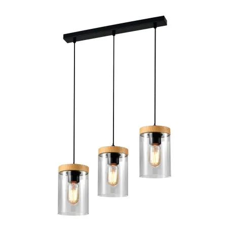 Wels Visilica Crna + Drvo 3x40W E27 ( 15048 )