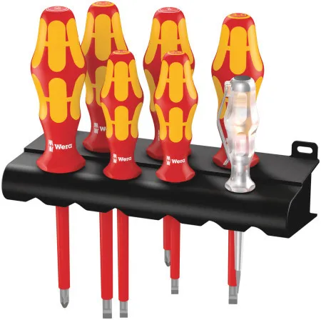 Wera 160 I / 7 set odvijača Kraftform plus serije 100, tester napona i stalak, 7 komada, 05006147001 ( WERA 006147 )