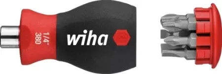 Wiha 10386 Stubby odvijač za bitove + 6 bitova u dršci, 1/4" ( W 10386 )