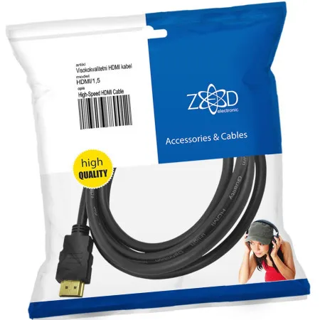 Zed electronic HDMI kabl, 1.5 met, ver. 1.4 - HDMI/1,5