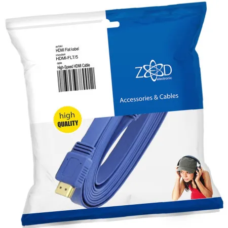 Zed electronic HDMI kabl, pljosnati, 5.0 met, ver. 2.0, 3D, Ethernet - HDMI-FLT/5
