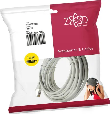 Zed electronic mrežni FTP kabel, CAT5E, 5 met - FTPC/5