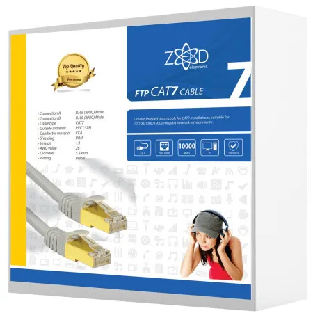 Zed electronic mrežni FTP kabel, CAT7, dužina 10.0 metara - FTP7/10