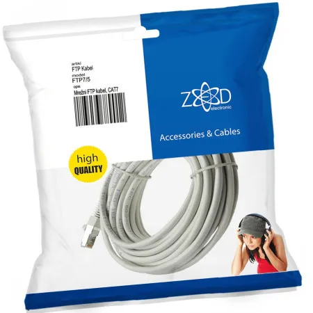 Zed electronic mrežni FTP kabel, CAT7, dužina 5.0 metara - FTP7/5