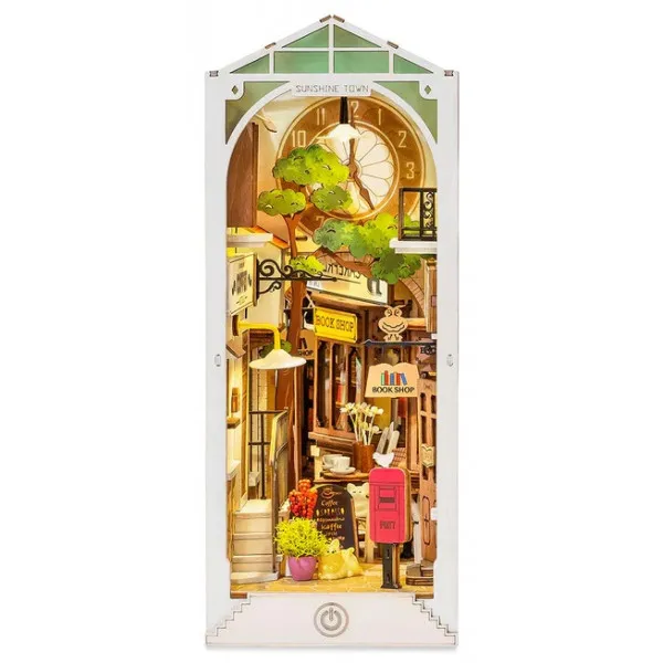 3D drvene puzzle / držač za knjige SUNČANI GRAD