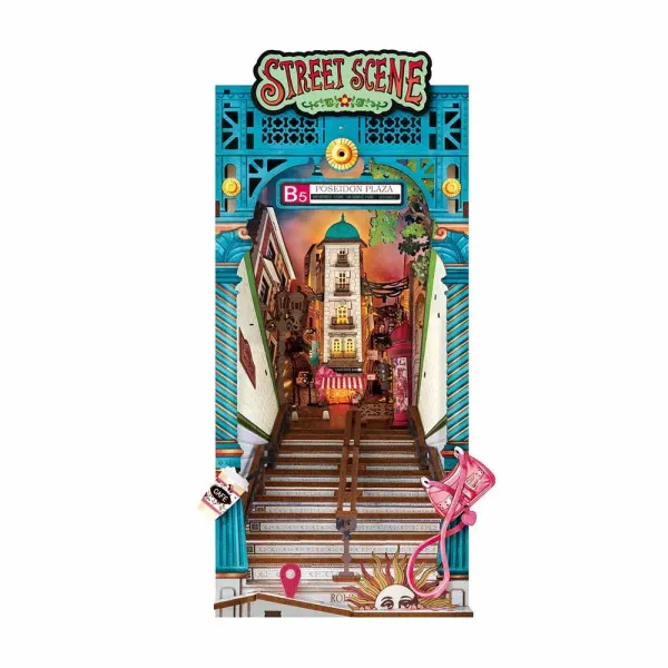 3D puzzle STREET SCENE book nook 25cm