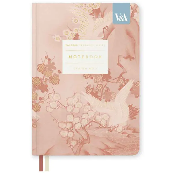 Notes B6 tvrde korice - Cranes and Blossom