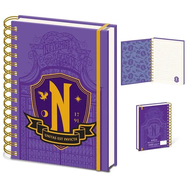 Notes sa spiralom A5 WEDNESDAY (NEVERMORE SHIELD)