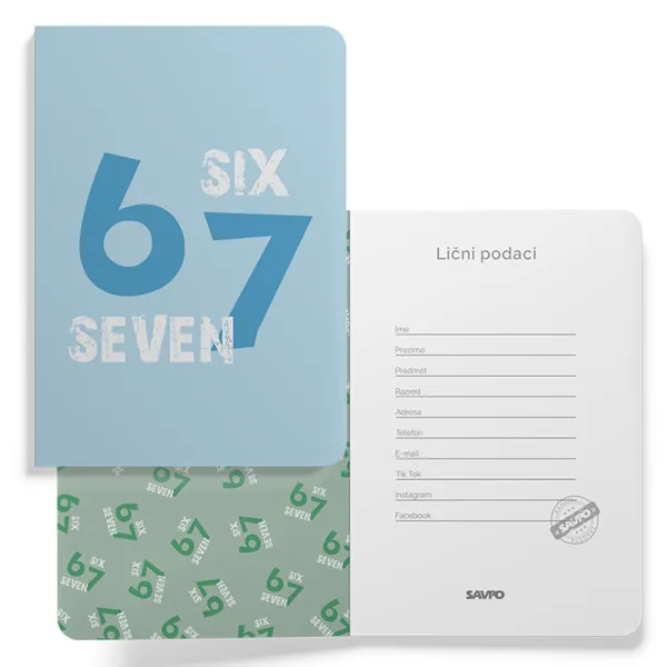 Sveska A4 uske i široke linije SIX SEVEN