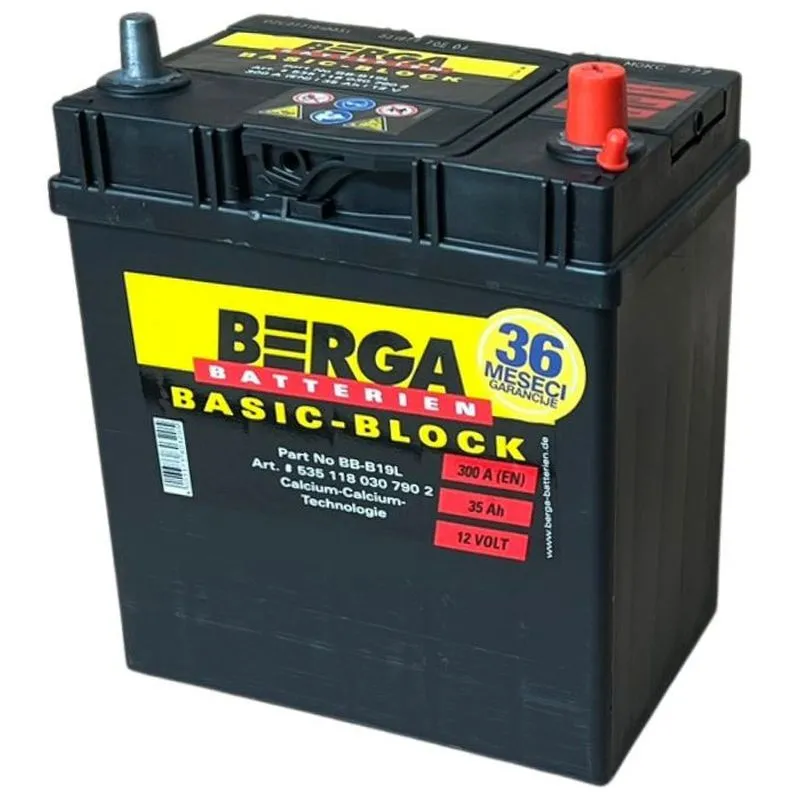 Akumulator BERGA basic block 12V 35 Ah Asia +D