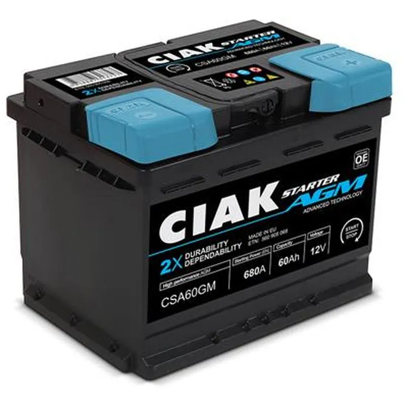 Akumulator CIAK Starter AGM 12 V 60 Ah +D