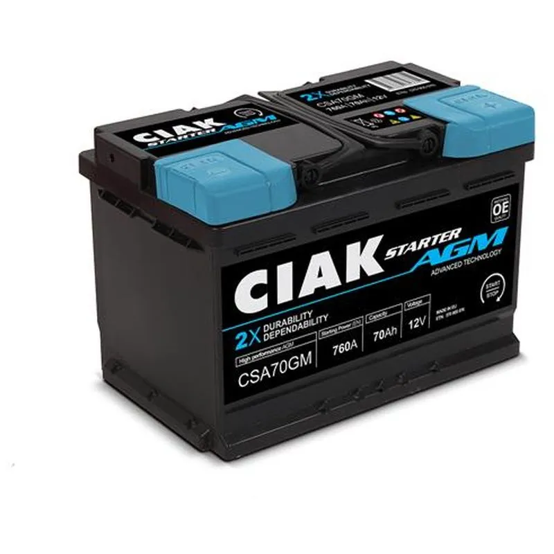 Akumulator CIAK Starter AGM 12 V 70 Ah +D