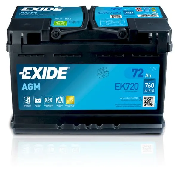 Akumulator EXIDE AGM Start&Stop 12 V 72 Ah