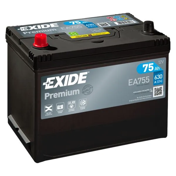 Akumulator EXIDE Premium Carbon Asia 12 V 75 Ah +L