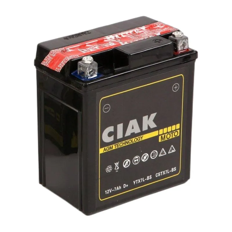 Akumulator za motocikl CIAK moto 12v 7ah +d ytx7l-bs
