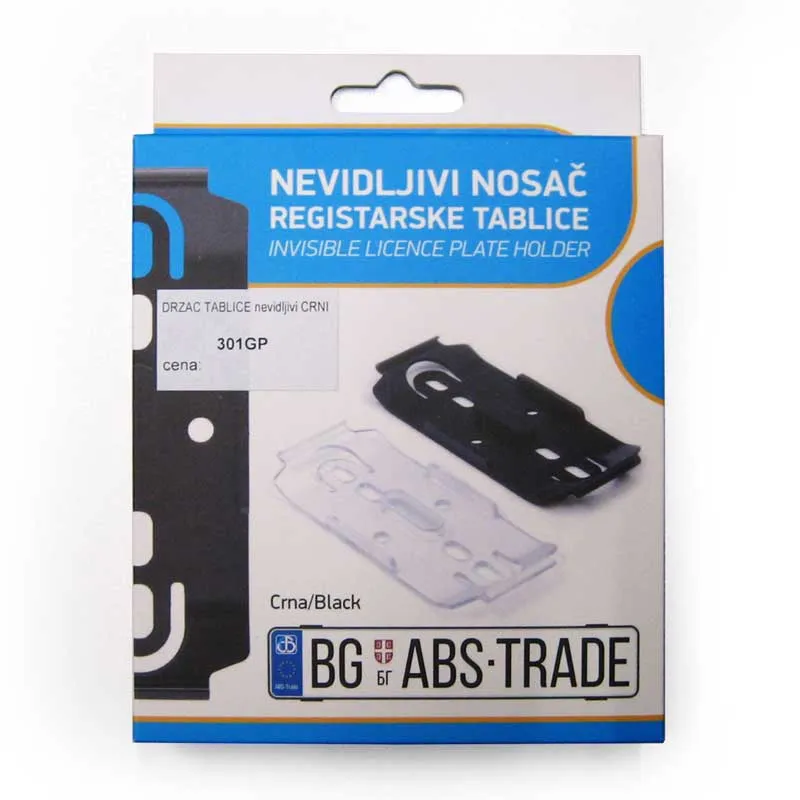 Držač tablice nevidljivi crni abs